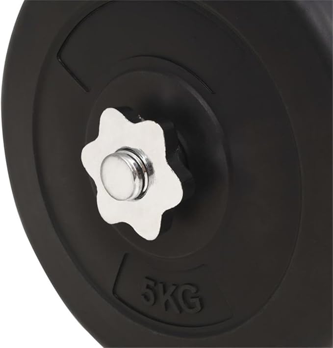 Pemberly Row Versatile 132.3lbs Barbell and Dumbbell Set in Black