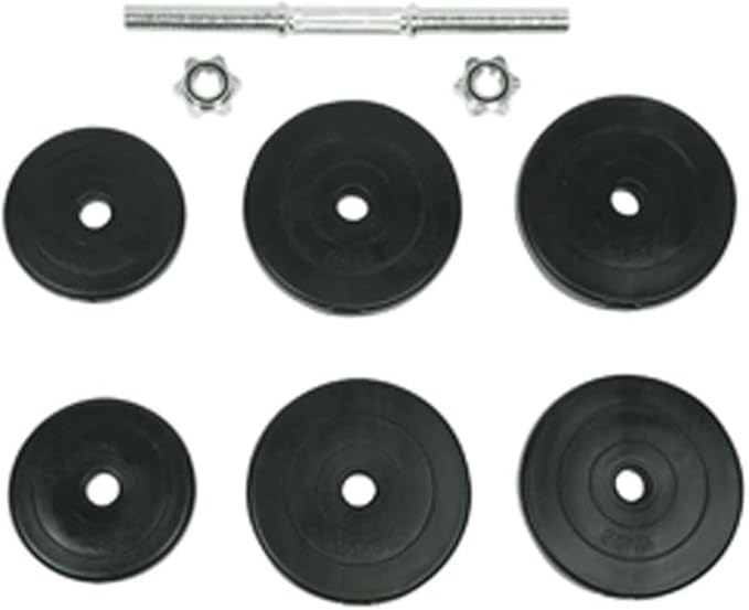 Pemberly Row 9 Piece Dumbbell Set in Black with Star-shaped Screw Collars