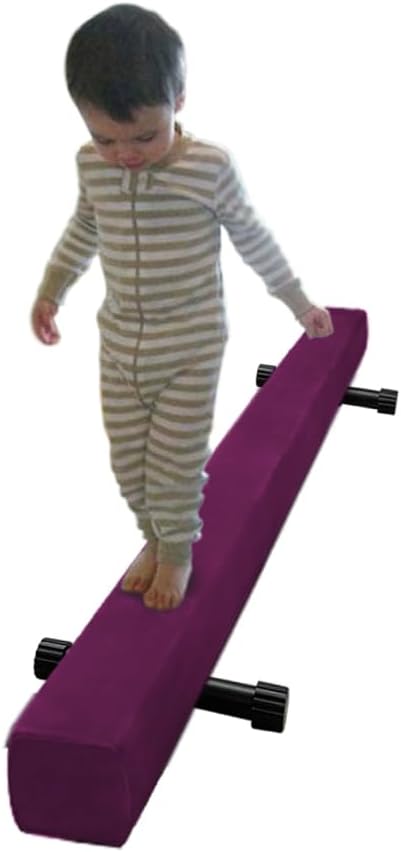 Foldable Gymnastics Bar and 8FT Balance Beam Set,Easy Assemble and Storage for Kids Children Girls Training,Home Gym Equipment,Ideal for Christmas&Birthday Gift Ages 3-15