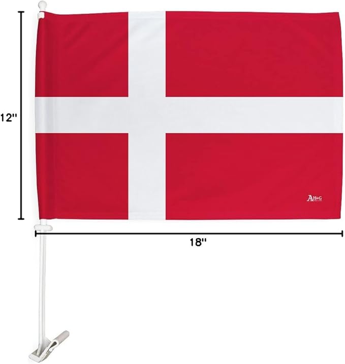 World Cup 2022 Danish Car Flag Bandera Para Carros De Denmark Auto Decorations Small Banner For Window Clip Pole Accessories FIFA Sport Fans Outdoor Flags Trophy Game Football Soccer Gifts Made In USA
