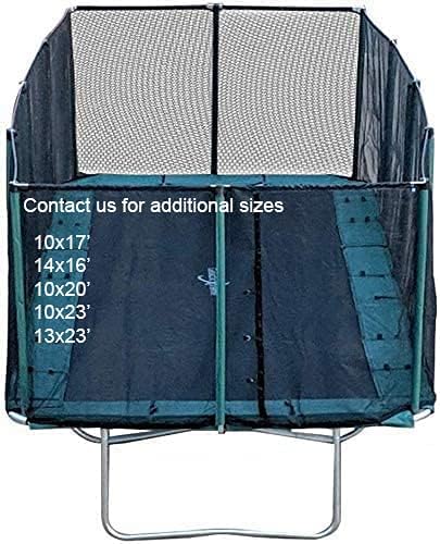 Happy Trampoline Pro Rectangle Trampoline - Heavy Duty 750lbs Jumping Capacity With Net Enclosure - Large Commercial Grade Rectangular Outdoor for Backyard Gymnastics