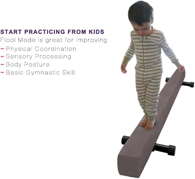 8FT Adjustable&Foldable Gymnastics Balance Beam,Home Gym Equipment,Easy Assembling and Storage,No Tool Require,for Kids Children Girls Training