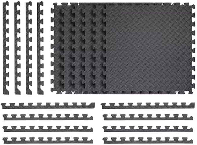 Gray Thick Foam Exercise Gym Flooring Tiles (6 TilesCase) 24 in. W x 24 in. L x 0.5 in