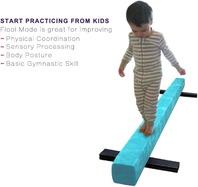 8FT Adjustable&Foldable Gymnastics Balance Beam,Home Gym Equipment,Easy Assembling and Storage,No Tool Require,for Kids Children Girls Training