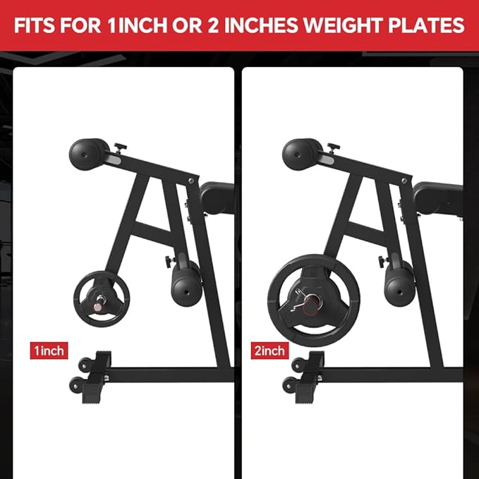 Leg Extension and Leg Curl Machine,Seated Leg Extension and Lying Curl Machine for Home Gym,Leg Press Bench Fit for Both 1'' and 2'' Weight Plates