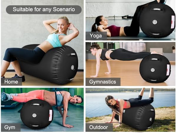 AWSUM Air Roller Gymnastics Barrel Inflatable Tumbling Mat Back Handspring Trainer for Octagon Mat Gym Home Gymnastics Equipment 1PCS,No Electric Pump
