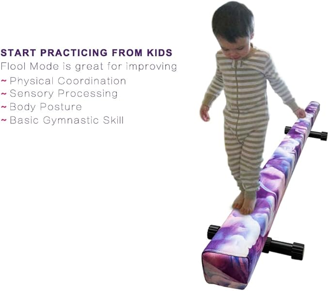 8FT Adjustable&Foldable Gymnastics Balance Beam,Home Gym Equipment,Easy Assembling and Storage,No Tool Require,for Kids Children Girls Training