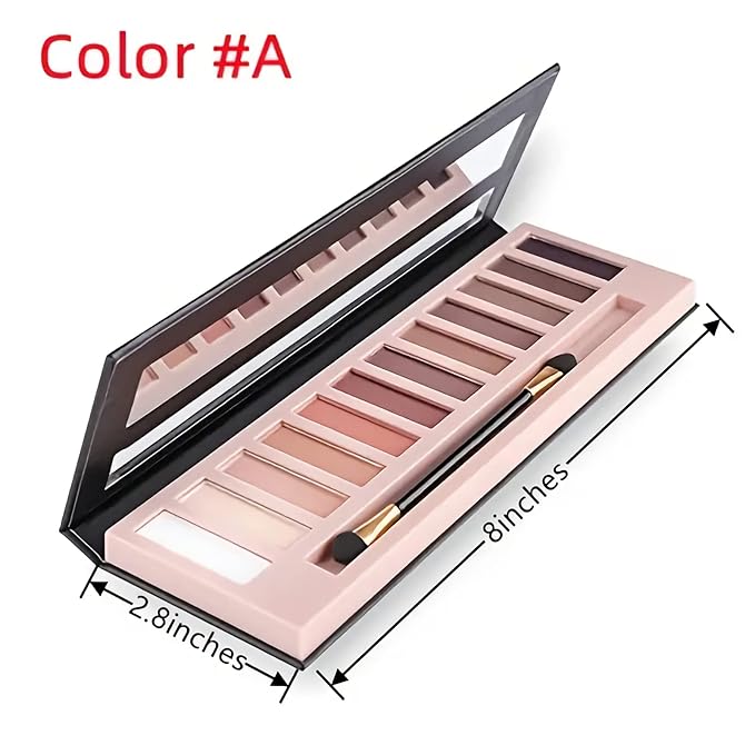 BestLand 12 Colors Makeup Smoky Eyeshadow Palette Natural Nude Matte Shimmer Glitter Pigment Eye Shadow Pallete Set Black Eye Shadow Halloween Make Up for Women (Color E Smokey)