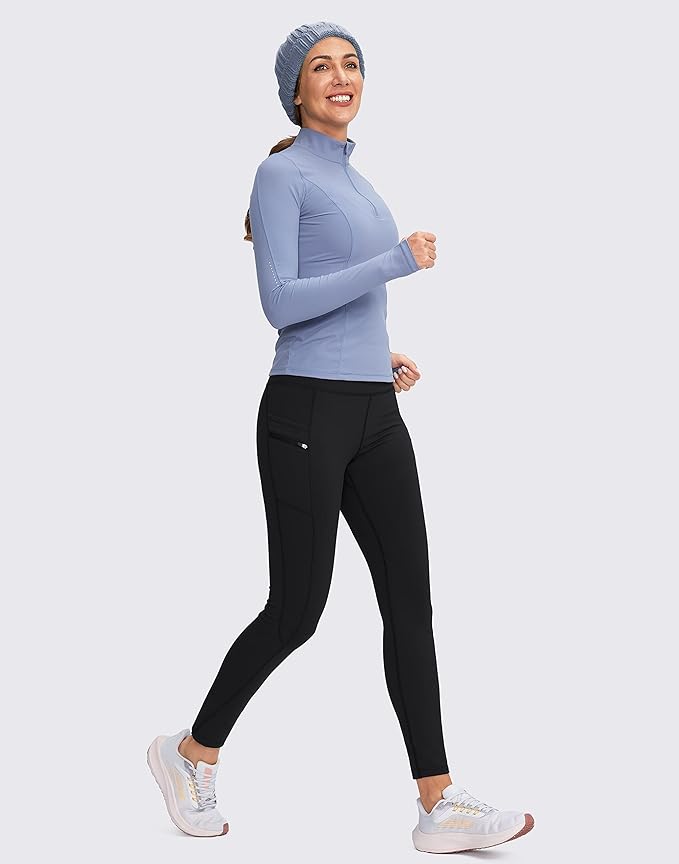 G Gradual Women's Fleece Lined Winter Leggings with Pockets Water Resistant High Waisted Thermal Warm Pants Running Hiking