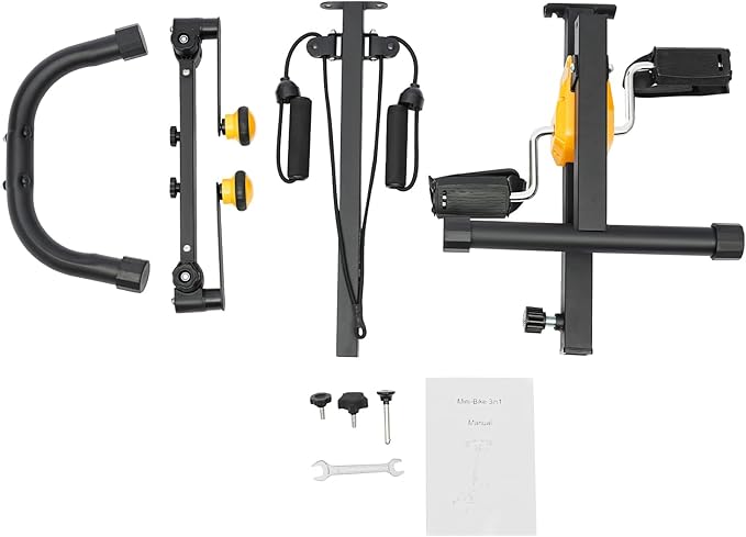 Adjustable Pedal Exerciser Bike for Seniors, Foldable Bicycle Exercise Machine for Hand Arm Leg And Knee Fitness, Portable Elderly Pedal Exerciser for Total Body Workout for Home Gym