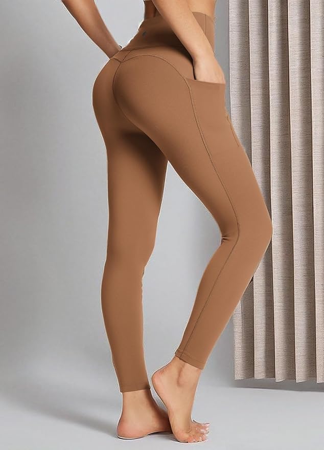 BALEAF Women's Leggings with Pockets Black Tummy Control Workout High Waisted Athletic 7/8 Ultra Soft Gym Yoga Ankle Pants