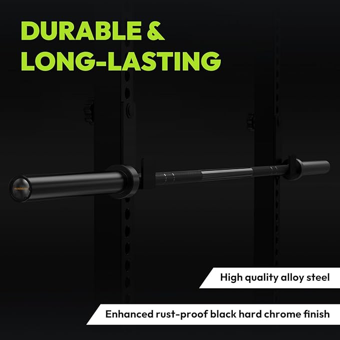 Olympic Barbell, 45lb/35lb 2-inch Weight Bar for Bench Press, 7ft/6.5ft Olympic Bar, 1000 lb/1500 lb High-Capacity, Hard Chrome, Knurled Grip, Strength Training Deadlift Weightlifting Squat