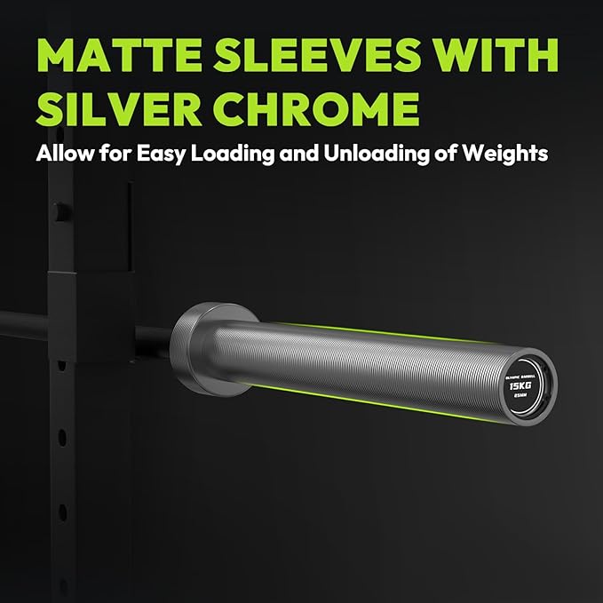Olympic Barbell, 45lb/35lb 2-inch Weight Bar for Bench Press, 7ft/6.5ft Olympic Bar, 1000 lb/1500 lb High-Capacity, Hard Chrome, Knurled Grip, Strength Training Deadlift Weightlifting Squat