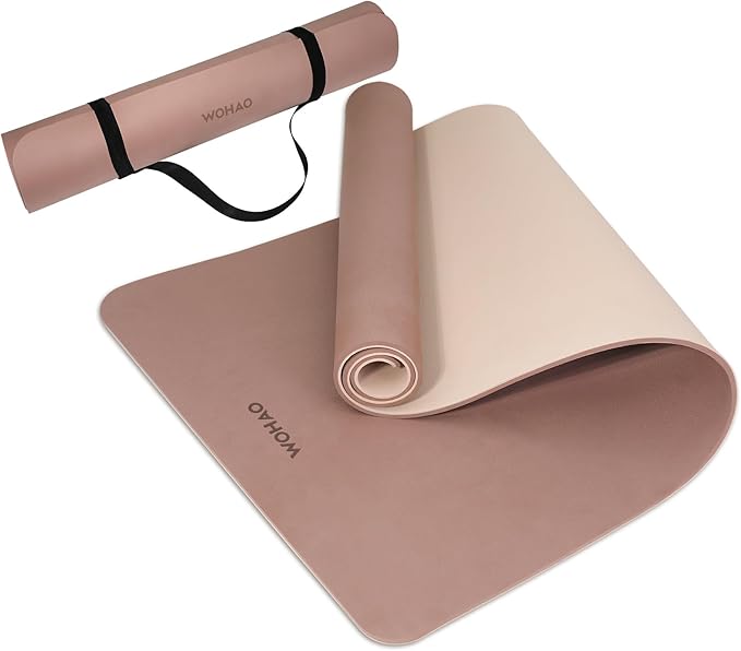 Extra Thick 8mm Yoga Mat, 72"x28" Non Slip Exercise Mat, Reversible 2-Sided Dual Color Premium POE Material, with Carrying Strap for Yoga, Pilates, Home Gym