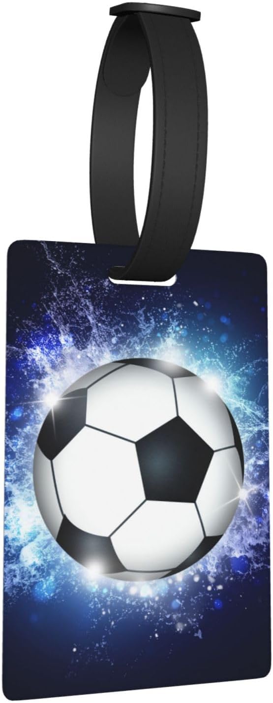 Soccer Backpack Tags for Boys, Kids Luggage Tags for Suitcases, Sports Name Tags for Teens Adults for Travel, Cool Small Bag Tag ID Identifier Label for Travel Bags