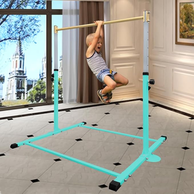 GLANT Gymnastic Kip Bar,Horizontal Bar for Kids Girls Junior,3' to 5' Adjustable Height,Home Gym Equipment,Ideal for Indoor and Home Training,1-4 Levels,300lbs Weight Capacity