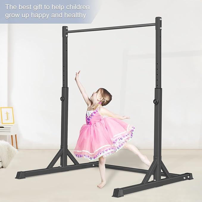 Bongkim Gymnastics Bar for Kids,Adjustable Height Gymnastic Horizontal Bars,Folding Gymnastics Equipment Junior Training Bar for Home Using,Stable Kids Training bar for Children