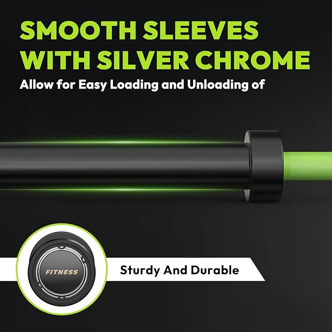 Olympic Barbell, 45lb/35lb 2-inch Weight Bar for Bench Press, 7ft/6.5ft Olympic Bar, 1000 lb/1500 lb High-Capacity, Hard Chrome, Knurled Grip, Strength Training Deadlift Weightlifting Squat