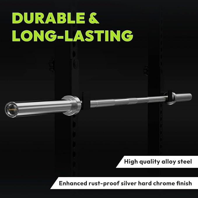 Olympic Barbell, 45lb/35lb 2-inch Weight Bar for Bench Press, 7ft/6.5ft Olympic Bar, 1000 lb/1500 lb High-Capacity, Hard Chrome, Knurled Grip, Strength Training Deadlift Weightlifting Squat