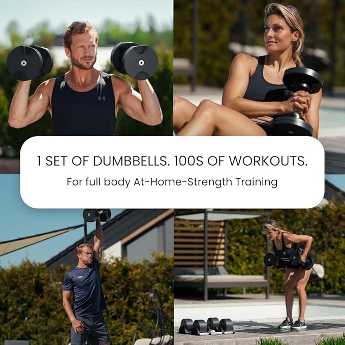 NUOBELL Adjustable Dumbbells 5-80 lbs: Replace 16 Sets, Ideal for Home Gym Weight Bench & Press