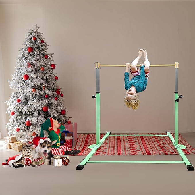 GLANT Gymnastic Kip Bar,Horizontal Bar for Kids Girls Junior,3' to 5' Adjustable Height,Home Gym Equipment,Ideal for Indoor and Home Training,1-4 Levels,300lbs Weight Capacity