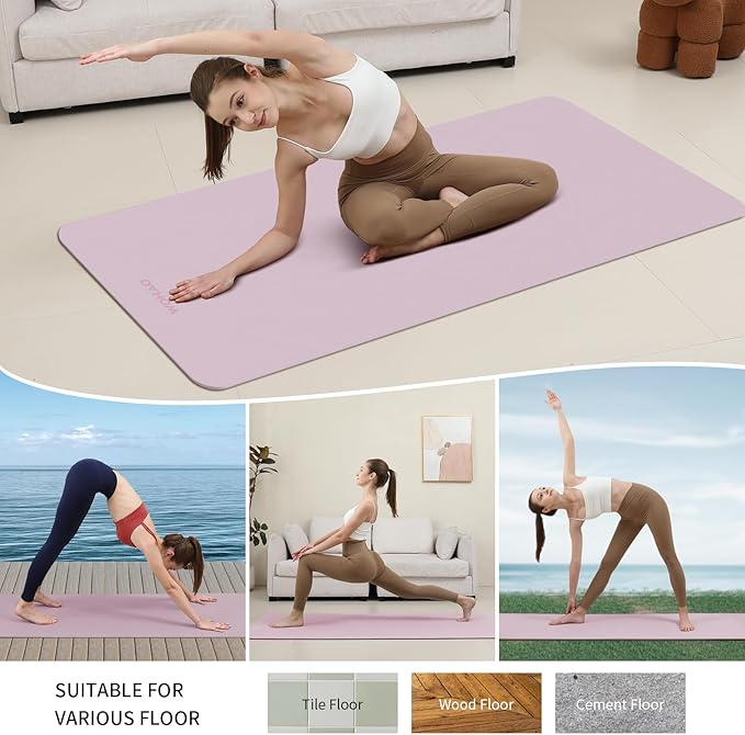 Extra Thick 8mm Yoga Mat, 72"x28" Non Slip Exercise Mat, Reversible 2-Sided Dual Color Premium POE Material, with Carrying Strap for Yoga, Pilates, Home Gym
