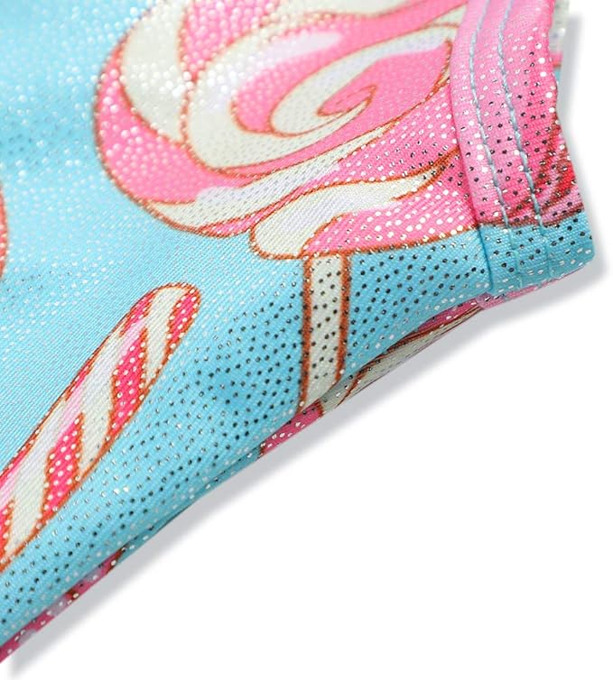HOZIY Gymnastics Leotards for Girls with Shorts Toddlers Biketards Rainbow Unicorn Dinosaur Mermaid Leopard Flower Galaxy