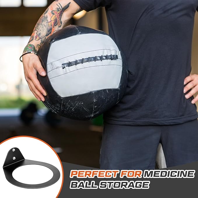 Gisafai Medicine Ball Rack Medicine Ball Wall Mount Storage Racks, 8.9 Inch Inside Diameter, 88 Lbs Wall Mounted Storage for Gym Exercise Sports Garage Home Commercial