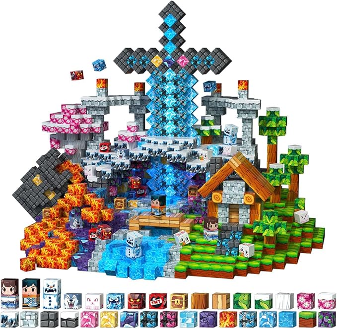 150pcs Magnetic Blocks Toys for Kids, Stacking Magnets, School STEM Toys Birthday Gifts for Boys and Holiday Easter Gifts BSG008
