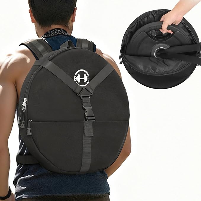 YEEGO DIRECT Weighted Backpack Weighted Vest for Fitness and Bodyweight Workouts, Adjustable Rucking Backpack with Padded Straps, 10 LBS barbell Weight Plate Ideal for Training