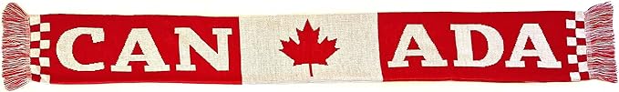 Euroscarves Canada Soccer Knit Scarf (Checkered)