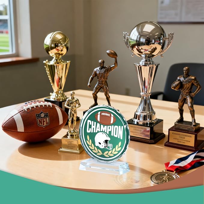 Crystal Trophy Award for Kids & Adult, Champion Football Baseball Soccer Basketball Sports Winner Trophies, Award Trophy for Sports Championships Tournaments Award Competitions Rewards Prizes