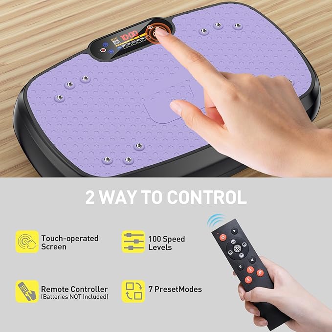 Vibration Plate Exercise Machine, 9 Modes Vibrating Platform for Lymphatic Drainage, 3D Upgraded Vibrated Plates for Weight Loss, Home Full Body Workout Equipment for Fitness