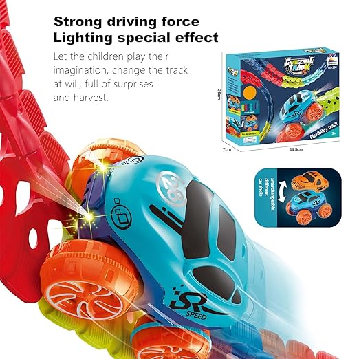 230 pcs Car Track Set Race Toys for Kids Christmas Boys Kids Birthday Toys, Flexible Changeable Magic Race Car Track for 3 4 5 6 7 8 9 10 12+Year Old Boys Girls