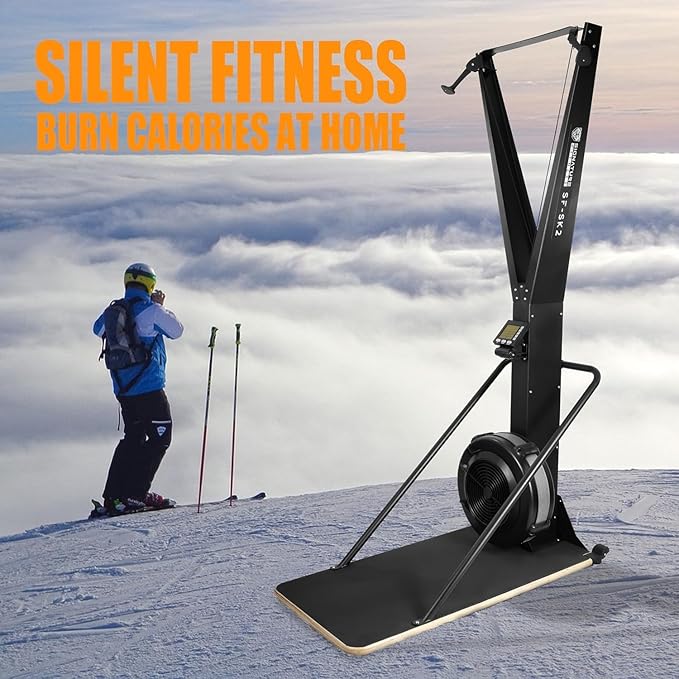 Fitvids Ski Machine, Wind Resistance Skiing Exercise Equipment with LCD Display, Home Gym Indoor Cardio Training