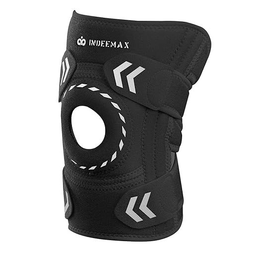 Knee Support Brace for Women Men, Adjustable Knee Compression Sleeve Brace Patellar Pad Tendon - Arthritis Pain, Meniscus Tear, Injury Recovery, Running, Workout, Neoprene Knee Braces with Stabilizers and Open Patella, Black