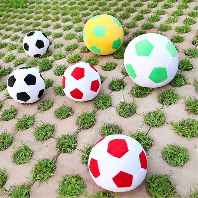 Plush Soccer Balls - Fluffy Stuffed Toy Soccer Ball Plush Pillow Soft Durable Stuff Soccerball Gift for Kids Boy Baby (Red - White,7.8inch/20cm)