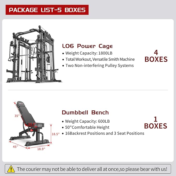 Smith Machine, Multi-Purpose Strength Power Cage with Cable Crossover System and More Training Accessories,Squat Rack Power Rack,Suitable for Home Gyms