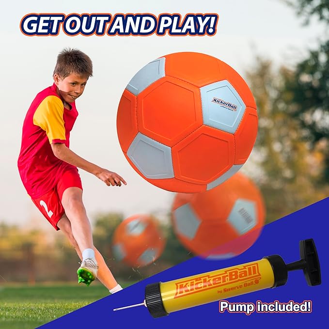 Kickerball - Curve and Swerve Soccer Ball/Football Toy - Kick Like The Pros, Great Gift for Boys and Girls - Perfect for Outdoor & Indoor Match or Game