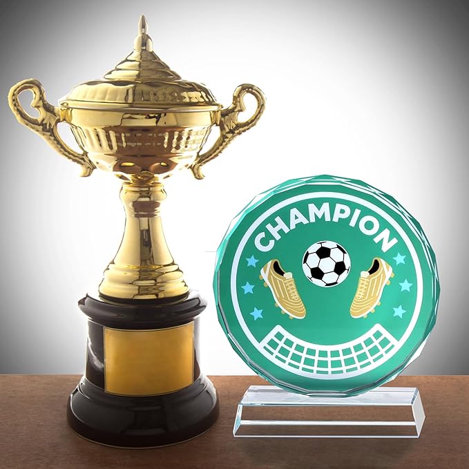 Crystal Trophy Award for Kids & Adult, Champion Football Baseball Soccer Basketball Sports Winner Trophies, Award Trophy for Sports Championships Tournaments Award Competitions Rewards Prizes