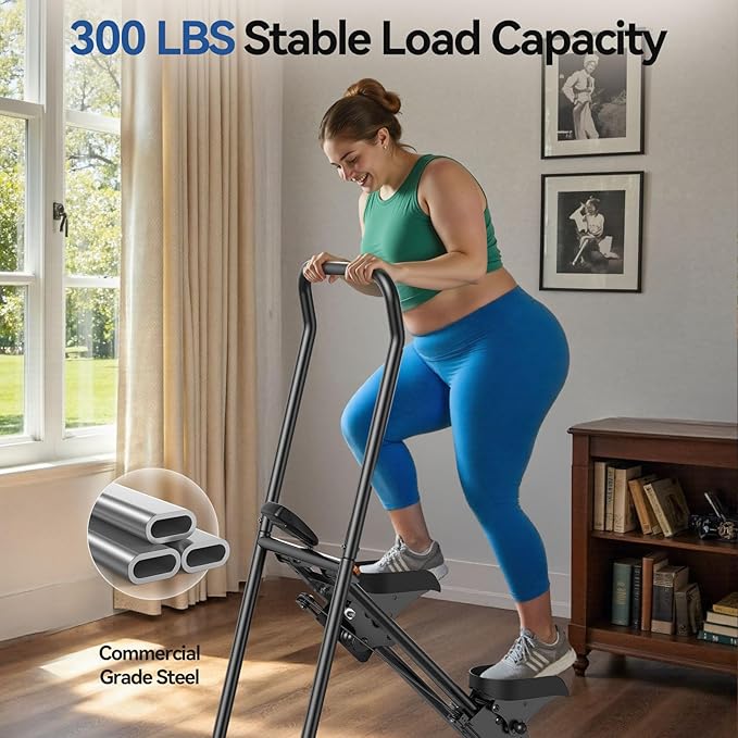 Niceday Stepper Machine, Stair Climber for Home with Extended 18IN Stride Length, Vertical Climber with Handlebar & Pedals, Foldable Climber Workout Machine, 300LBS Loading Capacity
