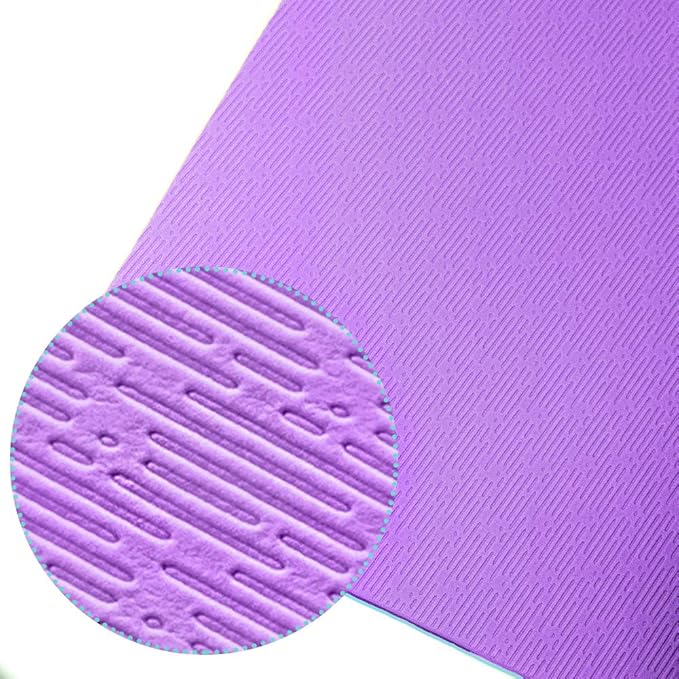 Hatha Yoga Extra Thick TPE Yoga Mat - 72"x 32" Thickness 1/2 Inch -Eco Friendly SGS Certified - With High Density Anti-Tear Exercise Bolster For Home Gym Travel & Floor Outside