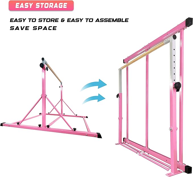 Marfula Gymnastic Bar For Kid and Teenage of 3-25, 5Ft/8 FT Base Length 4Ft Width 5Ft Adjust Height, Gymnastic Kip Bar For Gymnast, Gymnastic Training Equipment For Professional Training Home Club Use