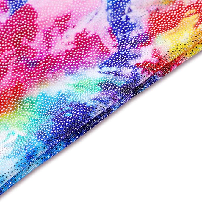 Leotards for Girls Gymnastics Toddler Dance Biketards Mermaid Unicorn Athletic Dance Wear Shiny Rainbow Blue Hotpink