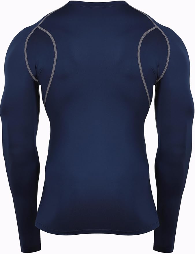 NELEUS 4 Pack Men's Workout Long Sleeve Shirts Compression Dry Fit Muscle Tops