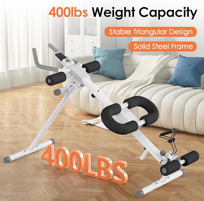 Adjustable Ab Trainer Machine for Home Gym Workout Equipment,5-in-1 Exercise Equipment: Rowing Machine, Leg Press Machine,Ab Glider Machine,Roman Chair,Resistance Band with Handles