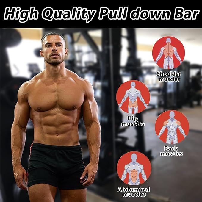 LAT Pulldown Attachments for Cable Machines, Cable Machine Attachments for Home Gym T Bar V Bar LAT Pulldown Machines Attachments, Back Tricep Bar Strength Training Handle Grip
