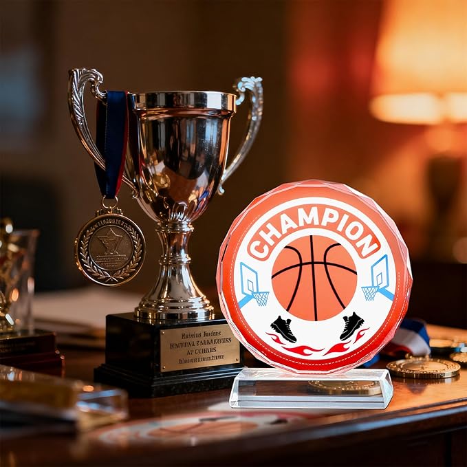 Crystal Trophy Award for Kids & Adult, Champion Football Baseball Soccer Basketball Sports Winner Trophies, Award Trophy for Sports Championships Tournaments Award Competitions Rewards Prizes