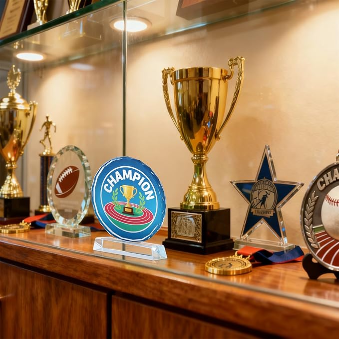 Crystal Trophy Award for Kids & Adult, Champion Football Baseball Soccer Basketball Sports Winner Trophies, Award Trophy for Sports Championships Tournaments Award Competitions Rewards Prizes