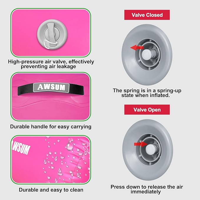 AWSUM Air Roller Gymnastics Barrel Inflatable Tumbling Mat Back Handspring Trainer for Octagon Mat Gym Home Gymnastics Equipment 1PCS,No Electric Pump